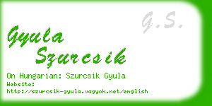 gyula szurcsik business card